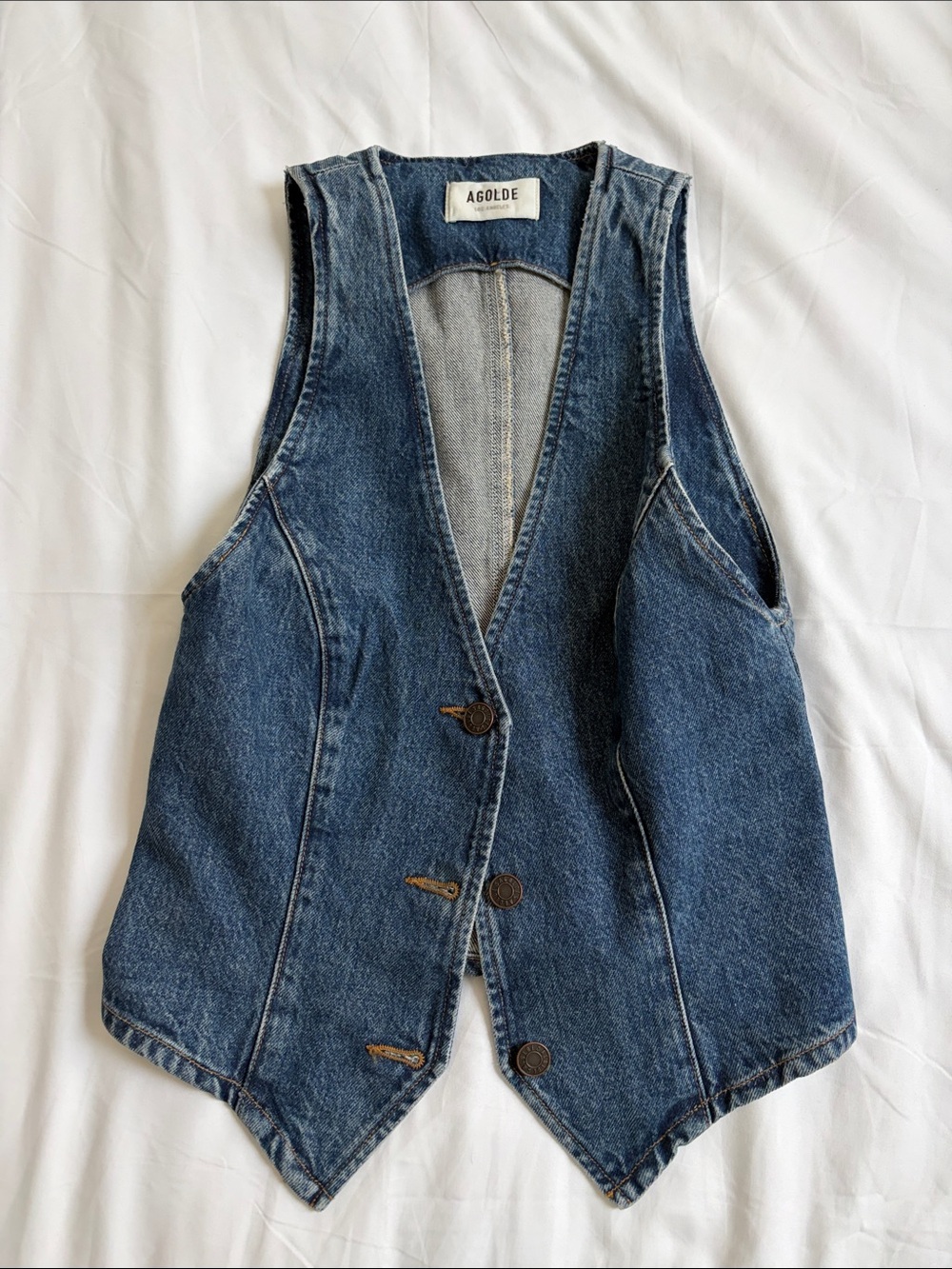 Agolde denim vest size small